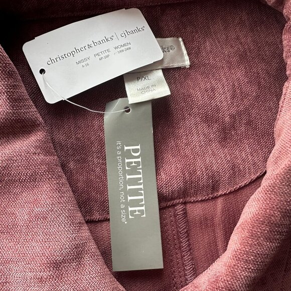 NWT Christopher & Banks Petite Burgundy Purple Zipper Jacket Womens XL - Picture 7 of 9